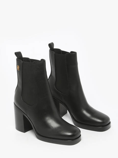 Enkellaarsjes Met Hak Uit Leder Tommy hilfiger Zwart women 8844BDS ander zicht 1